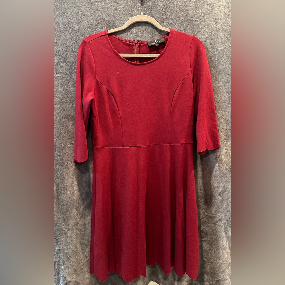 Lulus 3/4 sleeve scalloped dress